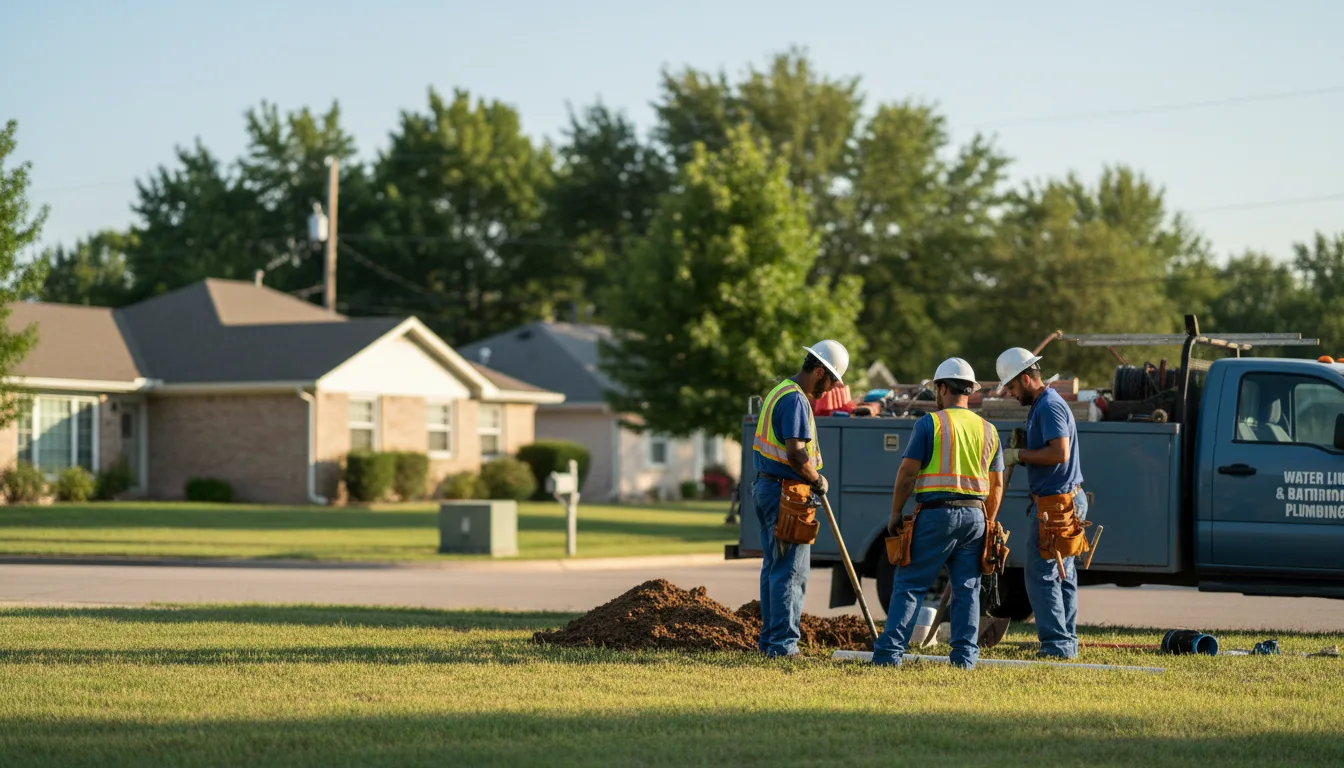 Residential water line and bathroom plumbing service in Hammondsville, OH